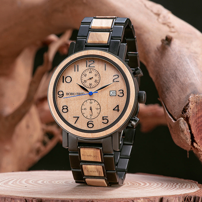 Casual Multifunctional Creative Green Sandalwood Watch for men brands watch straps