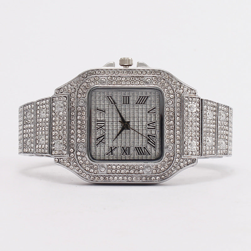 Square Diamond Full Diamond Roman Gradient Ladies Watch michael kor's geniue watch with diomend-accented armitron women's 75/5322