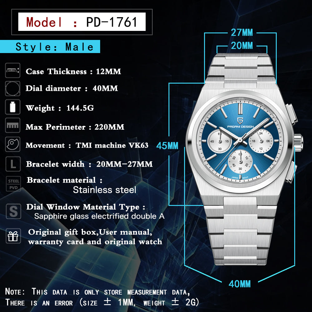 Mens Fashion Blue Quartz Waterproof Chronograph Watch uk rolex under 3000 watch box brands for guys